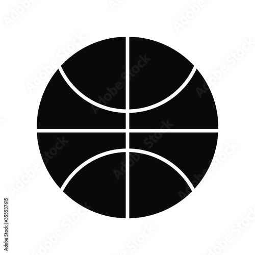 Basketball black icon flat design vector illustration isolated on white background
