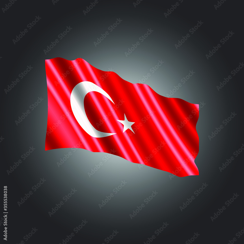 National flag of Turkey, 3D design
National flag of Turkey, 3D design