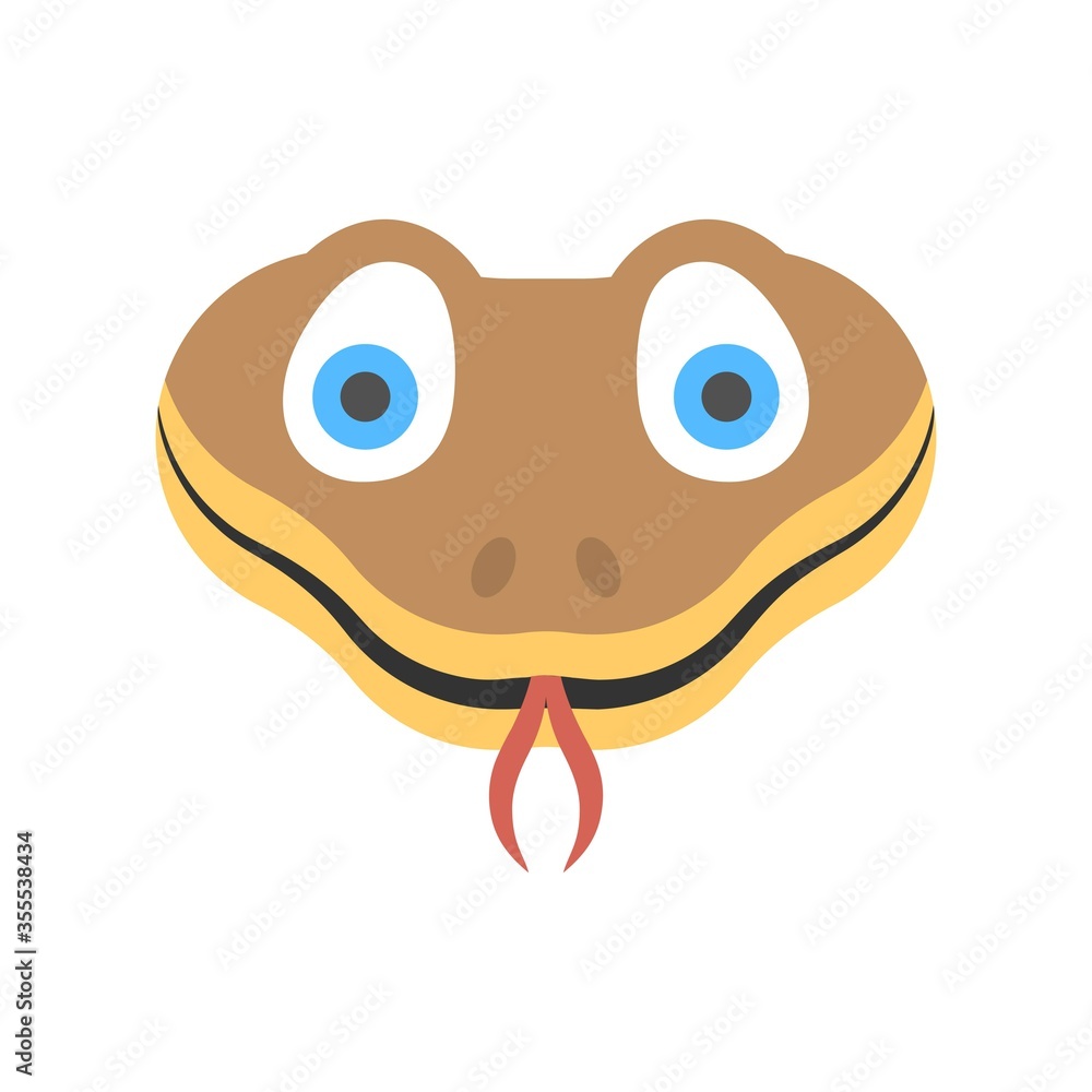 Cute snake head icon for creative logo or mascot design. Cute snake head icon for creative logo or mascot design.