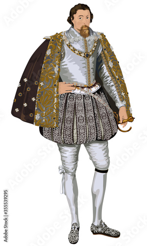 Stuart King James I of England and Ireland and James VI of Scotland Vector