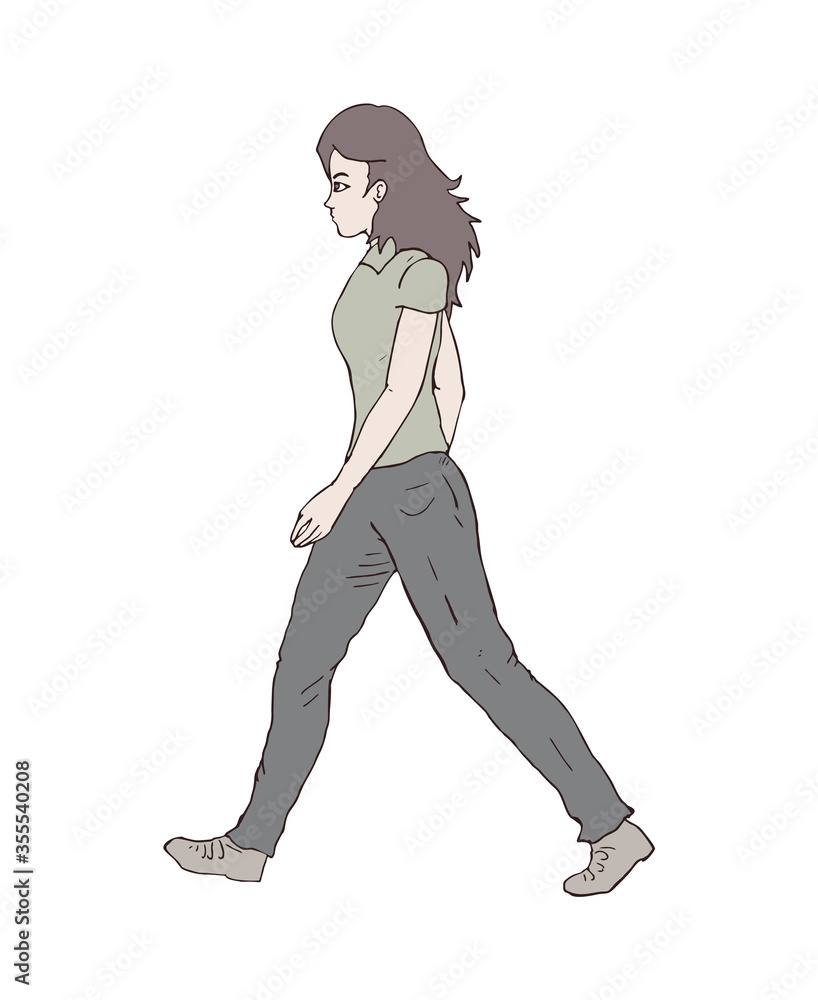 Creative design of woman walking illustration Creative design of woman walking illustration