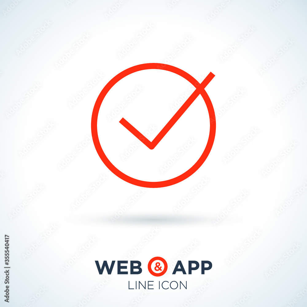 Tick checkmark line vector icon Tick checkmark line vector icon