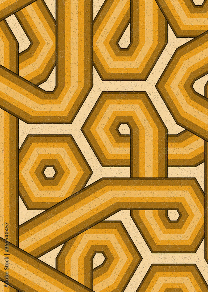 Fototapeta premium Colour Hexagon Tile Connection art background design illustration