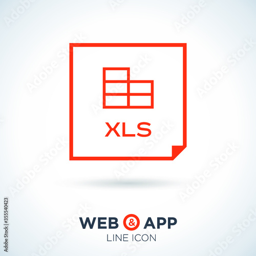 xls file line vector icon 