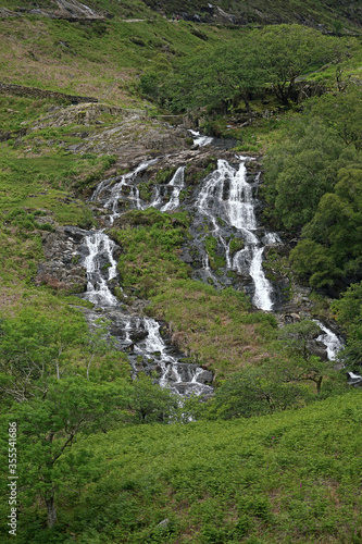 Waterfall on Watkins Path Snowdon, Wales, UK photo