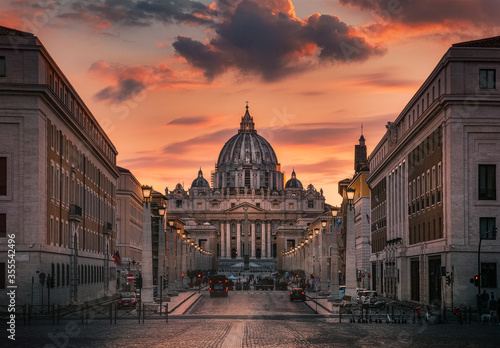 rome view of san peter basilica at sunset © Francesco