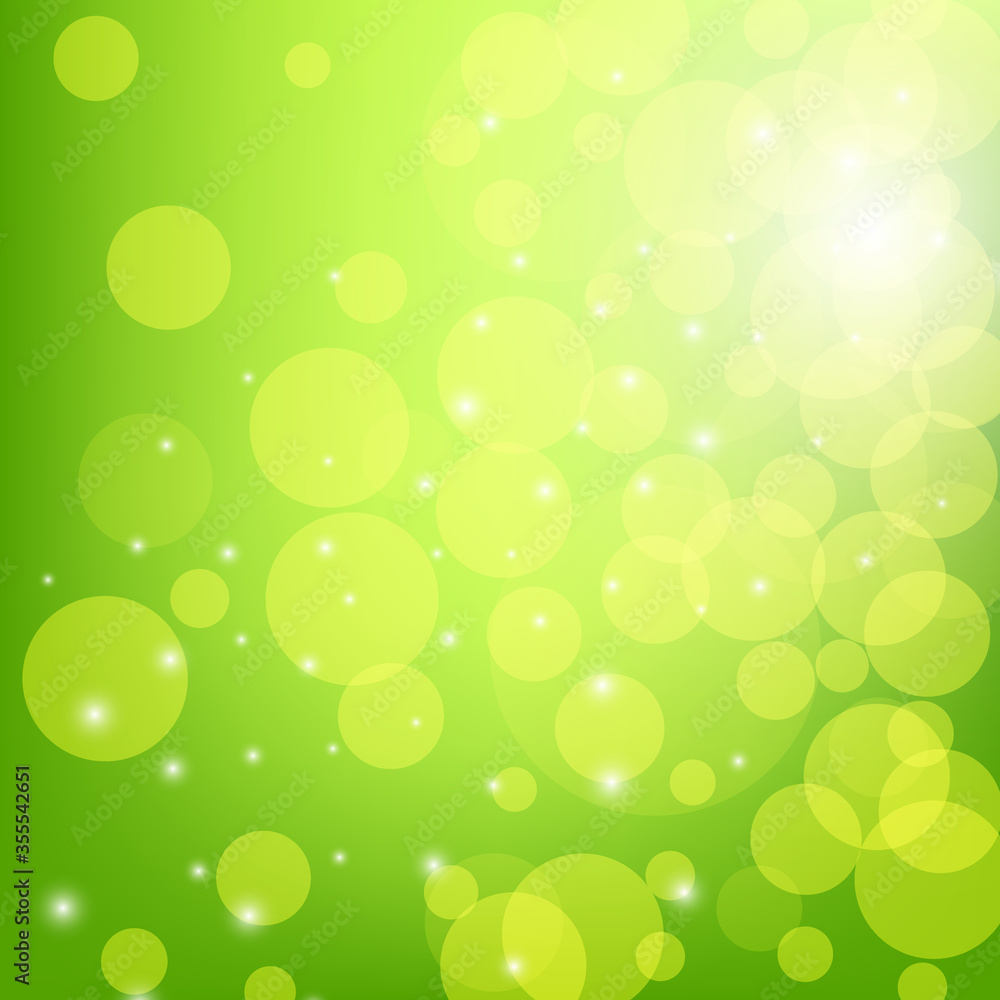 Abstract background with blurred circles Bokeh on green blurred background Abstract background with blurred circles Bokeh on green blurred background