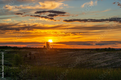 Wallpaper Mural water tower on a background of sunset and clouds5 Torontodigital.ca