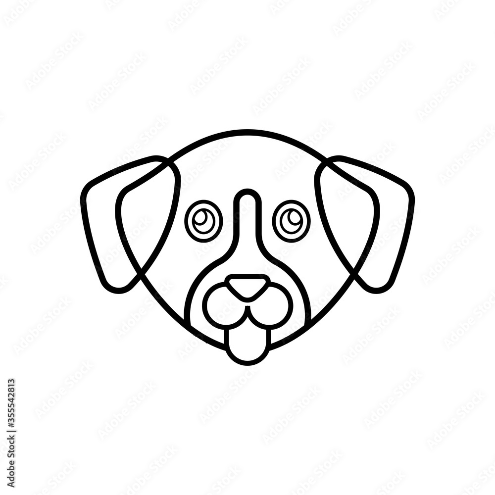 Face of cute dog icon. Cute pet animal mascot design. Face of cute dog icon. Cute pet animal mascot design.