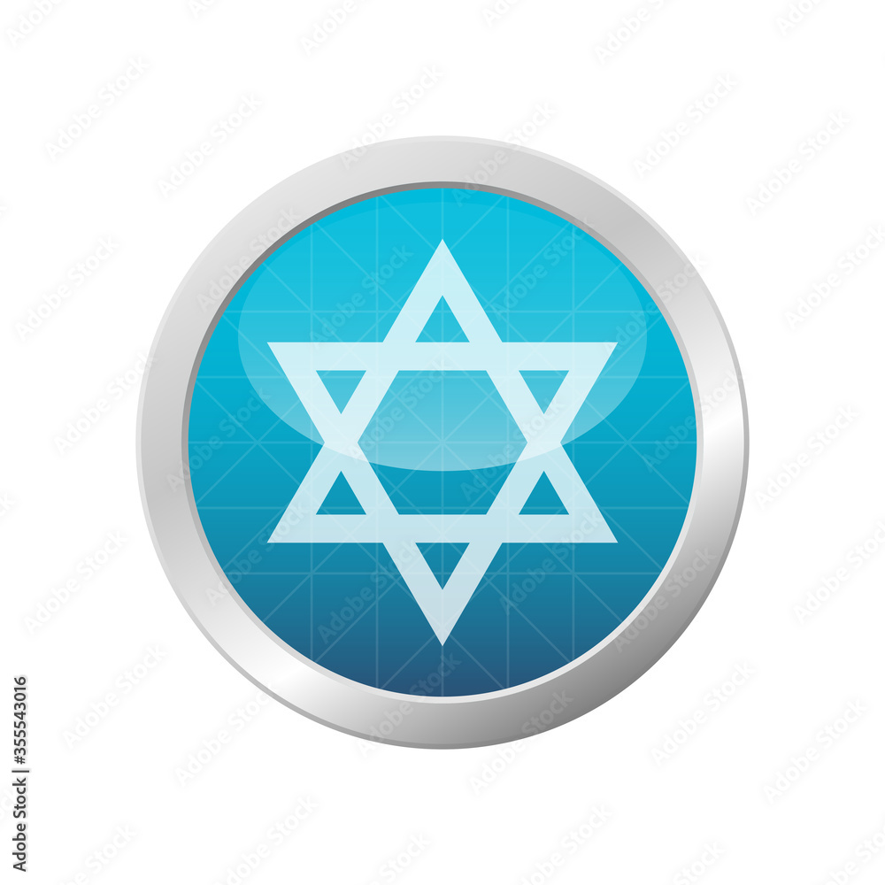 Star of David icon Jewish tradition symbol isolated Israel national sign white and light blue vector illustration Star of David icon Jewish tradition symbol isolated Israel national sign white and light blue vector illustration