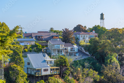 Residential houses on Bluff hill in Napier, New Zealand