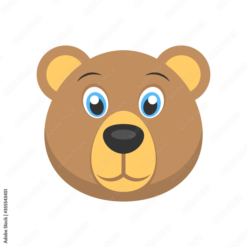 Bear head icon in flat design style. Grizzly bear symbol for creative logo or mascot design. Bear head icon in flat design style. Grizzly bear symbol for creative logo or mascot design.