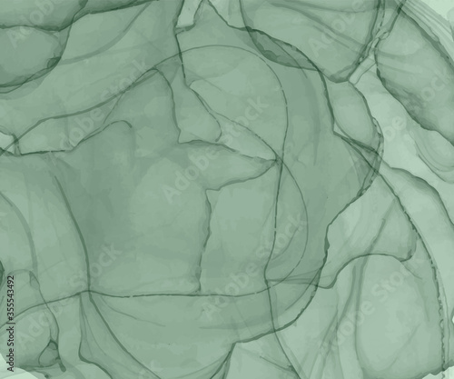 Wallpaper Mural Green alcohol ink texture. Abstract hand painted watercolor background.
 Torontodigital.ca