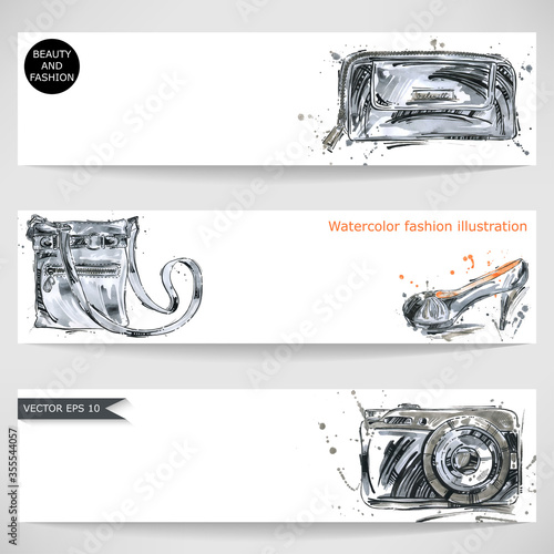 Fashion illustration. Vector abstract background.