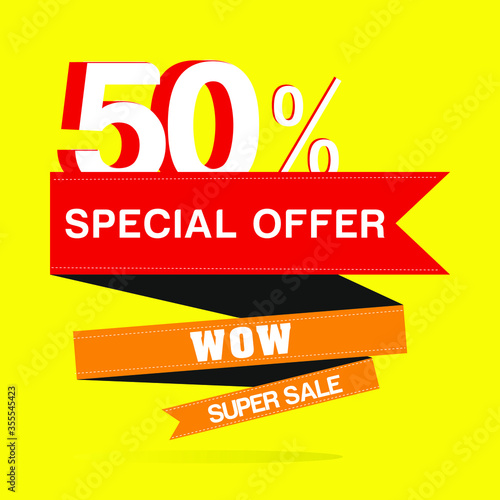 50% special offer banner , Vector format