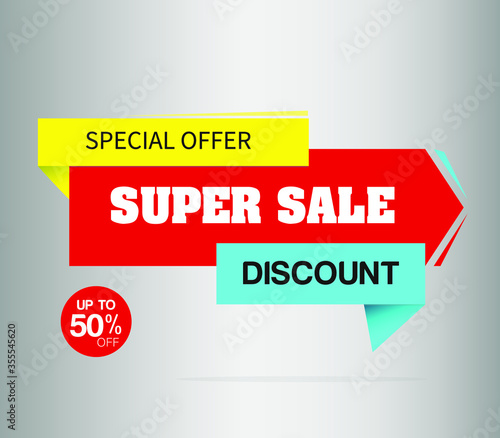 special offer banner , super sale 50% ,Vector format