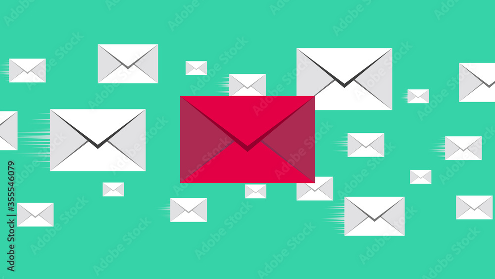 Correspondence. An important letter among the rest of the flying mail.