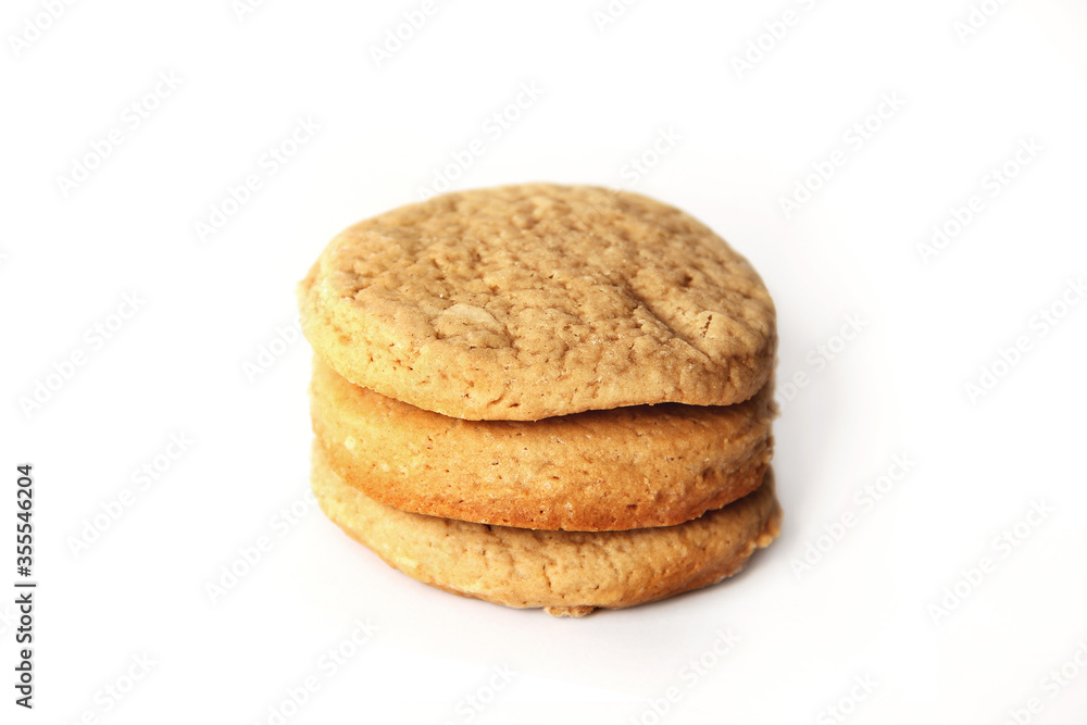 Homemade cookies on a white background. Homemade simple baking. Shortbread Homemade cookies on a white background. Homemade simple baking. Shortbread