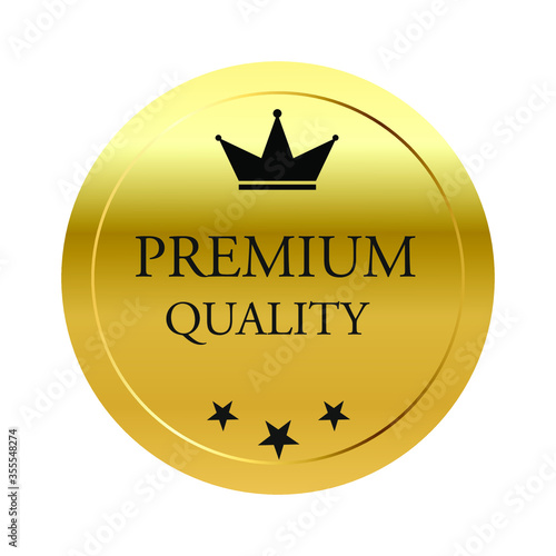 premium quality gold badge vector design