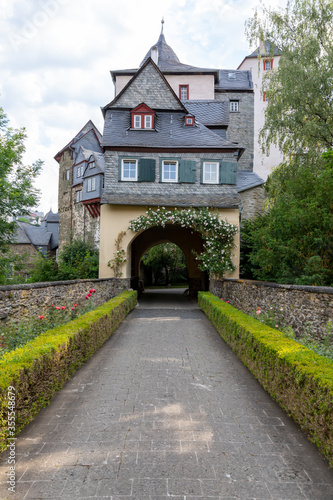 View from the entrance to Runkel Castle to the garden photo