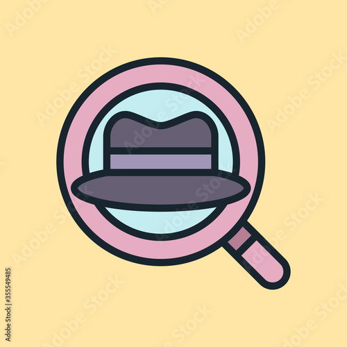 Black Hat . Digital marketing concept illustration, flat design linear style banner. Usage for e-mail newsletters, headers, blog posts, print and more