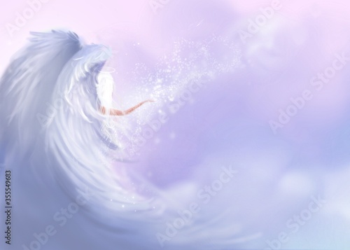 angel wings paint style illustration 