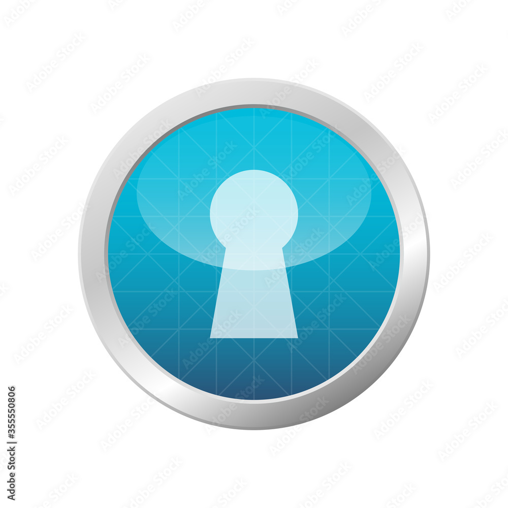 Keyhole Lock Shield Icon Password Web Security Light Blue Shiny Circle Button Vector Illustration Keyhole Lock Shield Icon Password Web Security Light Blue Shiny Circle Button Vector Illustration