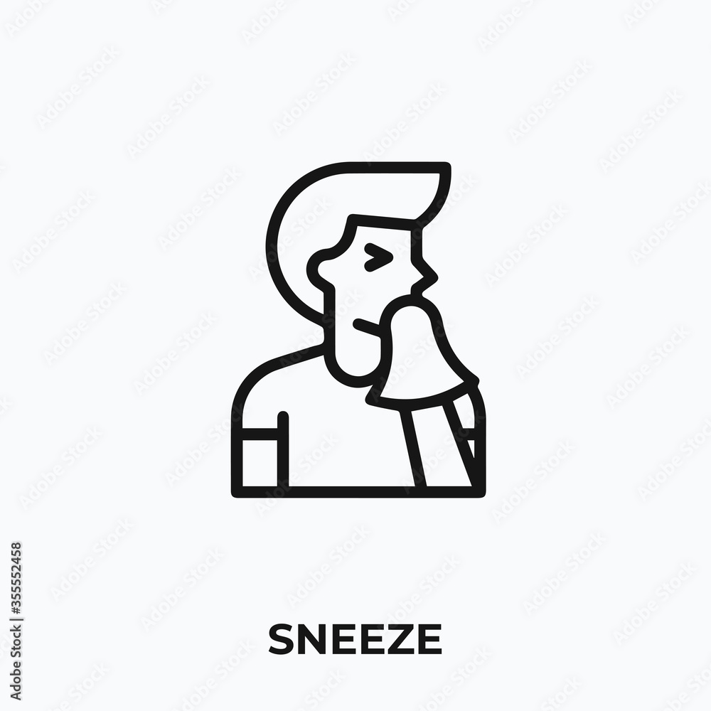 Fotografie sneeze icon vector. sneeze sign symbol