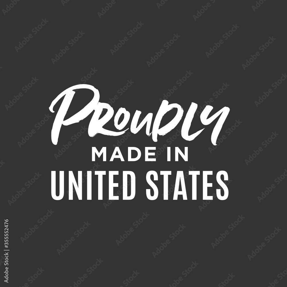 Proudly Made in USA Vector Text Illustration Sign Proudly Made in USA Vector Text Illustration Sign