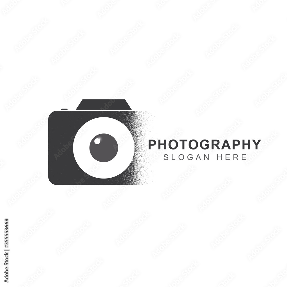 Camera photography logo icon design template with shutter and lens shape element. Symbol of equipment professional photographer concept. Vector graphic illustration for identity and brand photo studio Camera photography logo icon design template with shutter and lens shape element. Symbol of equipment professional photographer concept. Vector graphic illustration for identity and brand photo studio