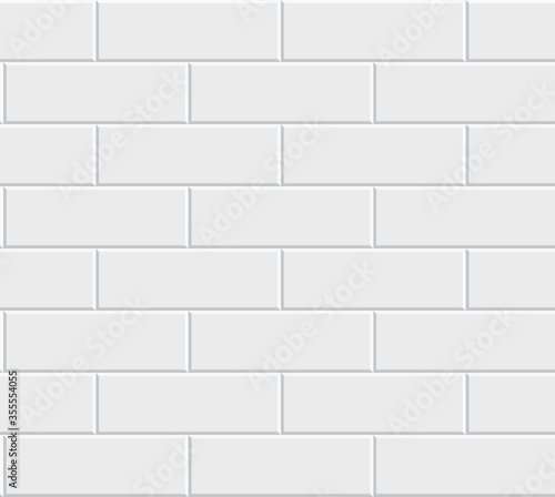 White Tile Brick Bathroom Flooring Ceramic Tile Brick Seamless Repeat Vector Illustration Background