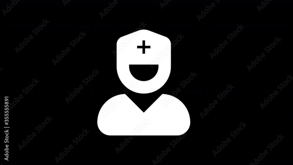 From the Glitch effect arises user nurse symbol. Then the TV turns off. Alpha channel Premultiplied - Matted with color black From the Glitch effect arises user nurse symbol. Then the TV turns off. Alpha channel Premultiplied - Matted with color black