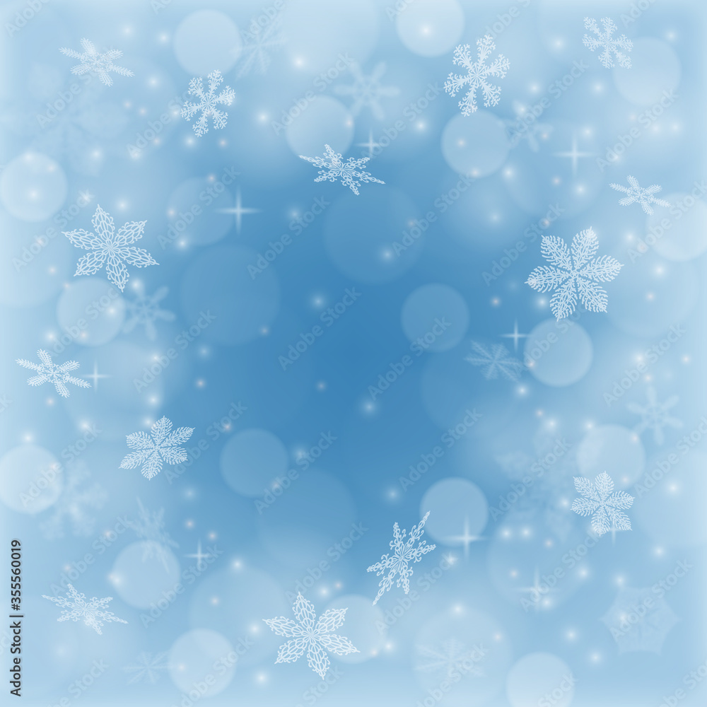 Merry Christmas and Happy New Year template.  Seasonal holidays .Winter day. Christmas background with snow. EPS 10