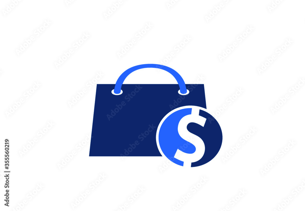 Bag with dollar sign symbol logo Bag with dollar sign symbol logo