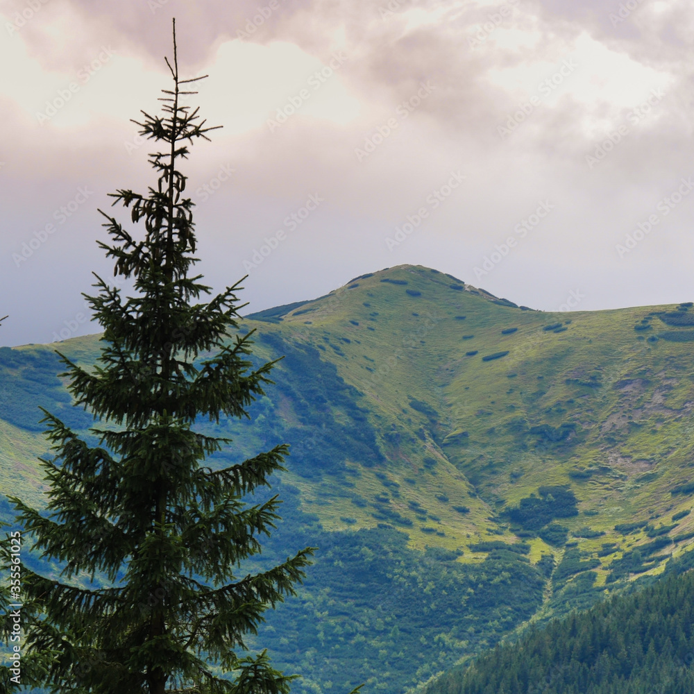mountain landscape with clouds
