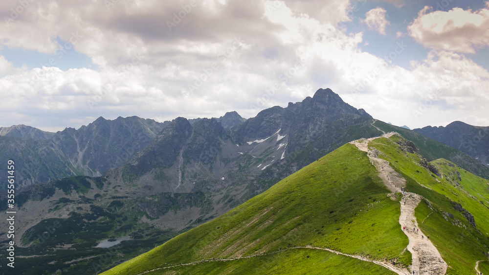 panorama tatr from the peak of Kasprowy of the Peak