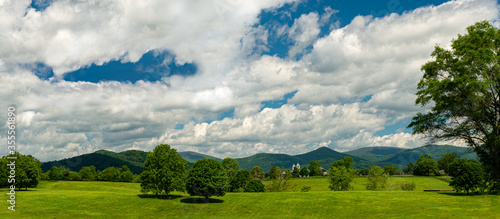 Horse farm in central Virginia on sunny day in late spring.
