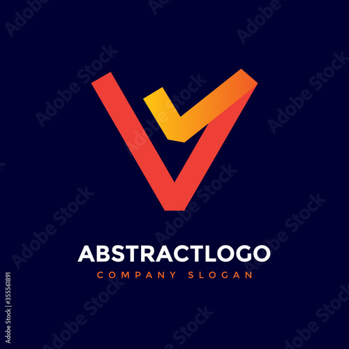 Modern and Unique Colorful V Letter Logo Icon Vector Template elements, Corporate, shape