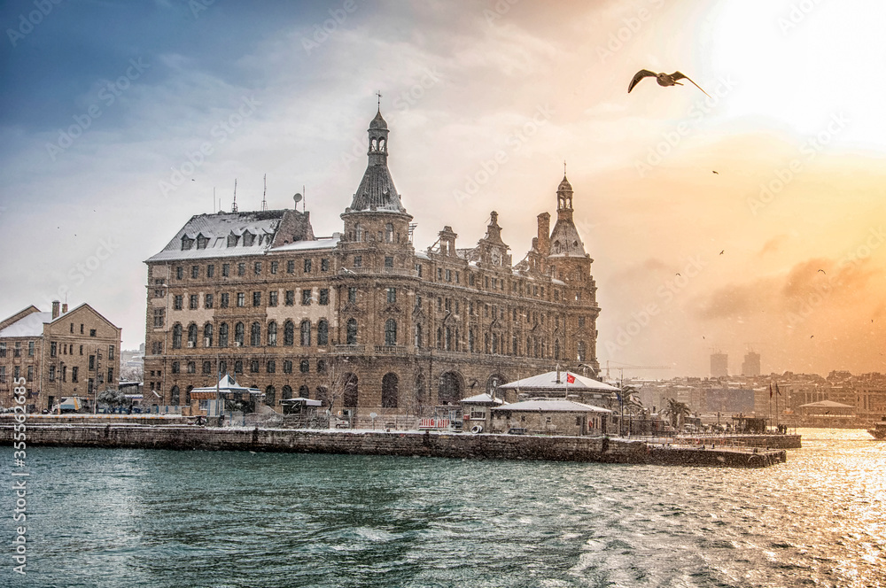 Haydarpasa train station built in Ottoman time, on the Anatolian side of Istanbul