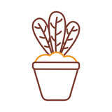 Plant inside pot line style icon vector design