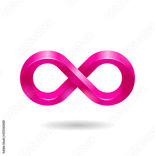 Infinity sign icon in 3D glossy style - vector isolated creative decorated philosophical symbol 