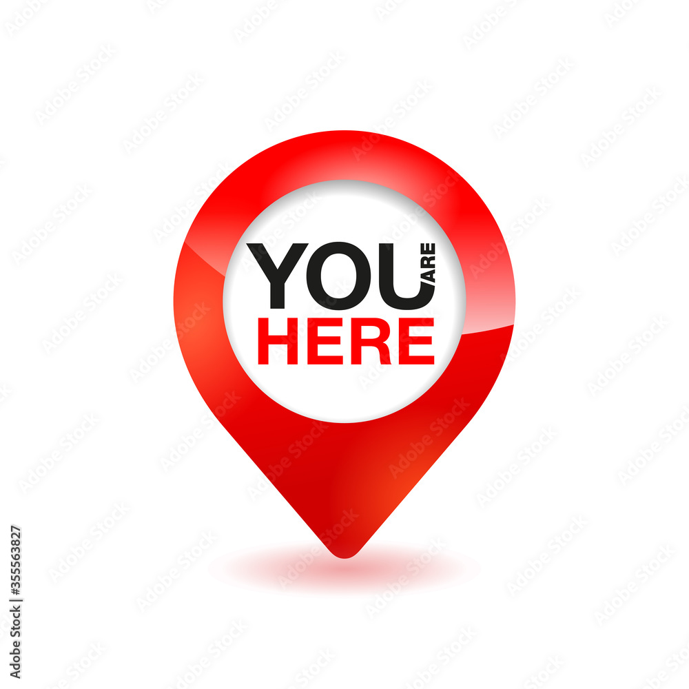 You are here pin - geo GPS location marker for ground plan, online maps - isolated vector icon You are here pin - geo GPS location marker for ground plan, online maps - isolated vector icon