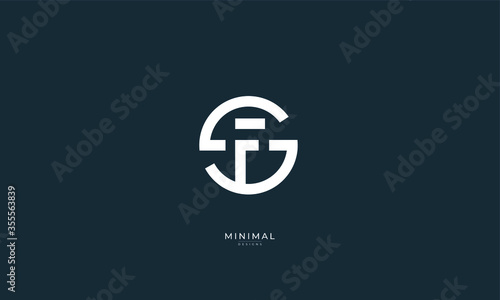Alphabet letter icon logo SF or FS