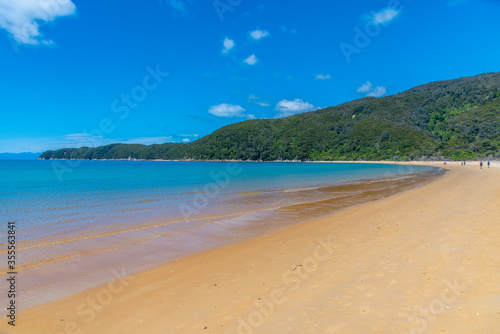 Onetahuti beach at Abel Tasman national park in New Zealand photo