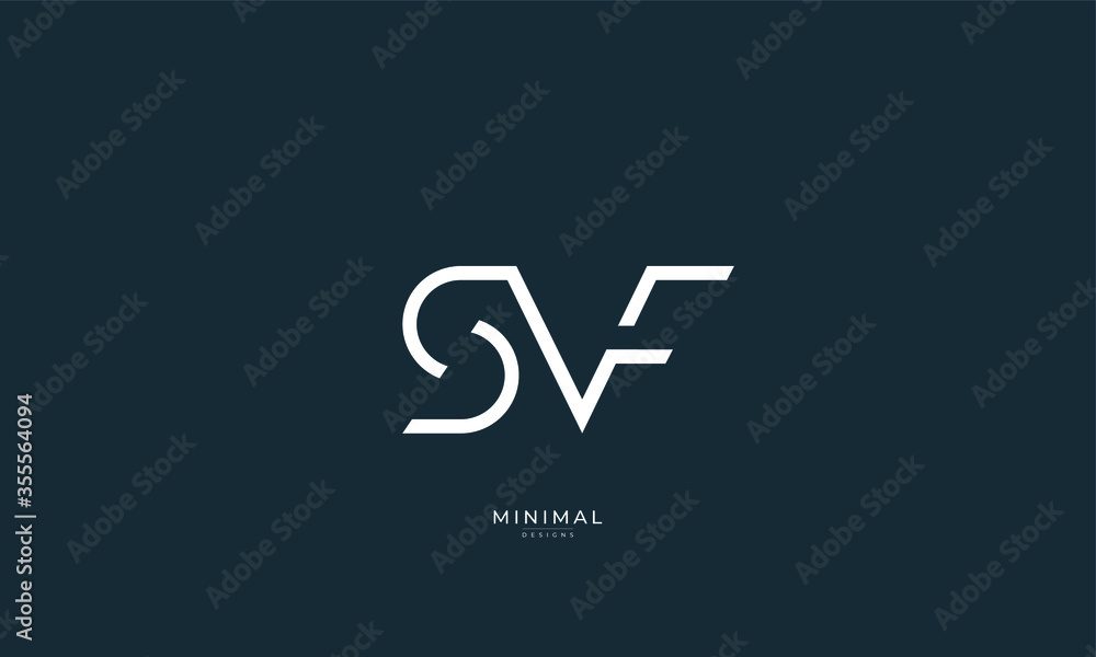 Alphabet letter icon logo SVF Alphabet letter icon logo SVF