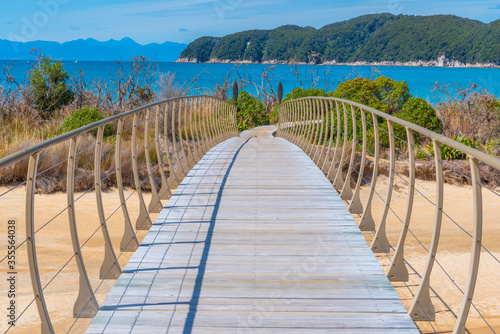 Onetahuti beach at Abel Tasman national park in New Zealand photo