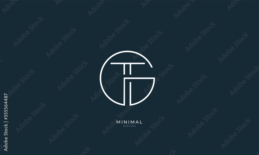 Alphabet letter icon logo GT or TG Alphabet letter icon logo GT or TG