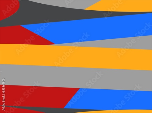 Beautiful of Colorful Art Yellow, Red, Blue and Grey Abstract Modern Shape. Image for Background or Wallpaper
