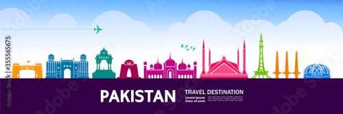 Pakistan travel destination grand vector illustration.  photo