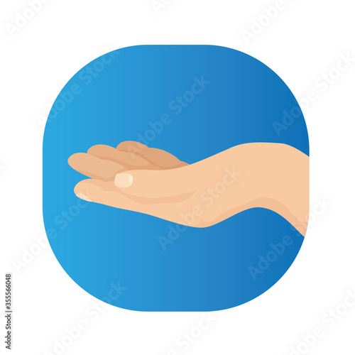 hand human receiving isolated icon